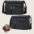 thumbnail image 3 of Yucurem Men Canvas Shoulder Bags Multi Pocket Male Travel Messenger Handbag (Black), 3 of 6