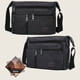thumbnail image 4 of Bolso Bolsos de hombro de lona para hombre, bolso de mensajero de viaje para hombre con varios bolsillos (negro), 4 of 5