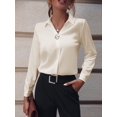 thumbnail image 2 of Chic Lapel Top Sleek Women Slim-Fit Shirt Long Sleeves Perfect for Spring/Fall Wear, 2 of 19