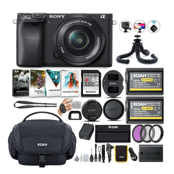 Sony Alpha a6100 APS-C Mirrorless Camera Bundle with 16-50mm and Accessories