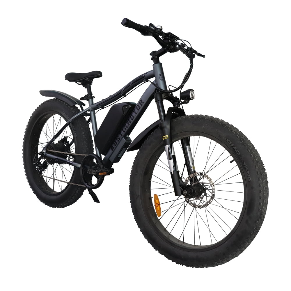 Aostirmotor Electric Mountain Bike, 48V 20AH Removable Lithium Battery 100 0W Ebike with Rack, 26" 4.0 inch Fat Tire Bike, Electric Bicycle for Adults UL2849 (Black)