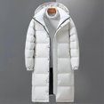 thumbnail image 3 of Unisex Hooded Thickened Warm Long Jacket Windproof Warming Long-Sleeve Coat for Winter Outside, 3 of 5