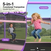 6FT Rectangle Toddler Trampoline by LANGXUN, 5-in-1 Kids Mini Trampoline Featuring Safety Enclosure Net for Indoor & Outdoor Use
