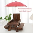 thumbnail image 3 of Comedero de Madera para Ardillas, Mesa de Comedor para Pájaros y Mascotas, Banco, Mesa de Alimentación Colgante, Mini Adornos con Forma de Paraguas, 3 of 5