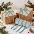 thumbnail image 7 of 5 Rolls Christmas Ribbon 1.5 inch Wide Decorative Ribbon for Gift Wrapping and Holiday Decorations Intricate Blue Block Pattern, 7 of 7