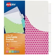 Avery Insertable Plastic Pocket Divider, Geo, Big Tab, 5-Tab (07708)