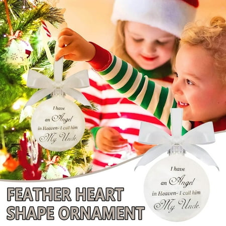 

Pgeraug Pendants 1PC Feather Heart Shape - A Piece Of My Heart Is In Heave Memorial Ornament Christmas Ornaments Hangs B