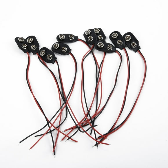 Lefu 10x 9V Battery Connectors Holder Clip Hard Shell Cable Multi-meter Connect Pack