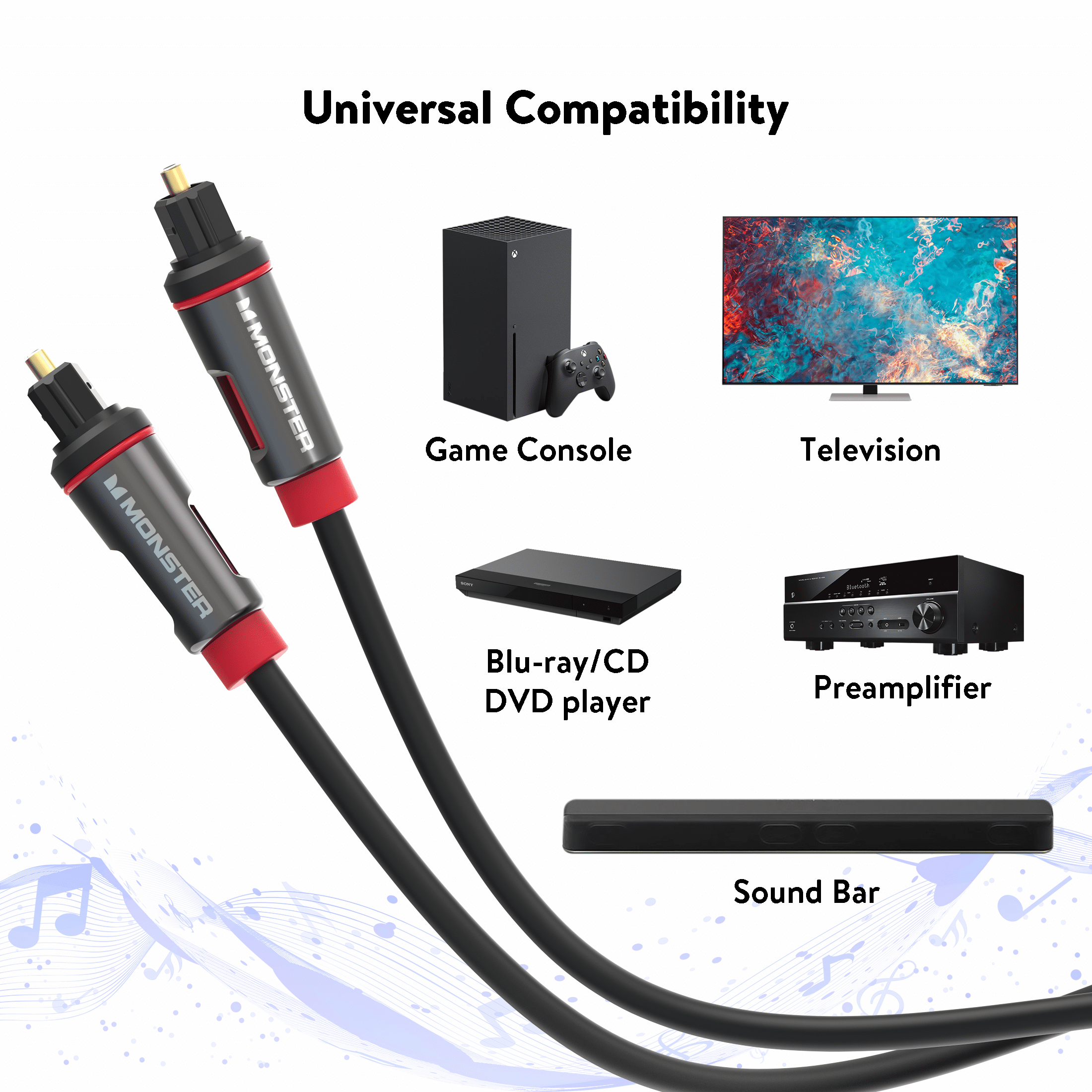 Câble fibre optique audio MONSTER 400DFO 1,5m - - Super U, Hyper U, U  Express 