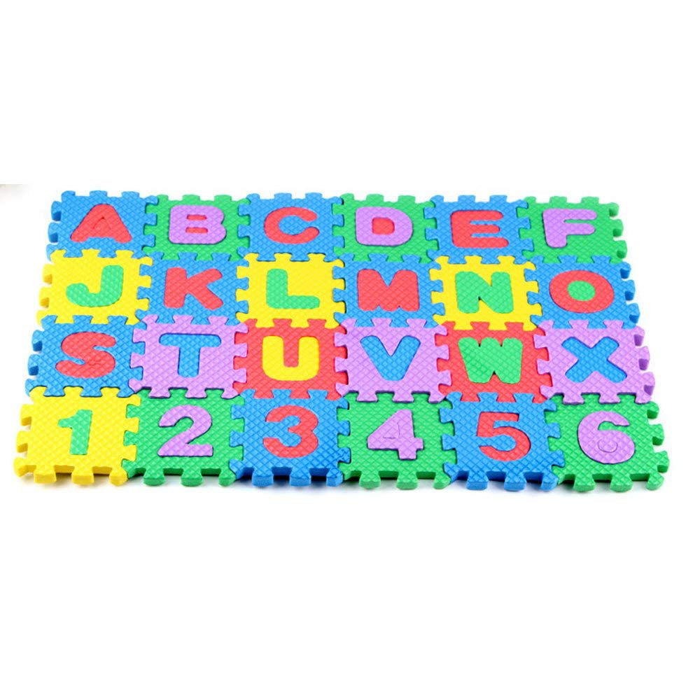 36pcsUnisex Mini Puzzle Kid Educational Toy Alphabet Letters Numeral Foam Mat B$ 