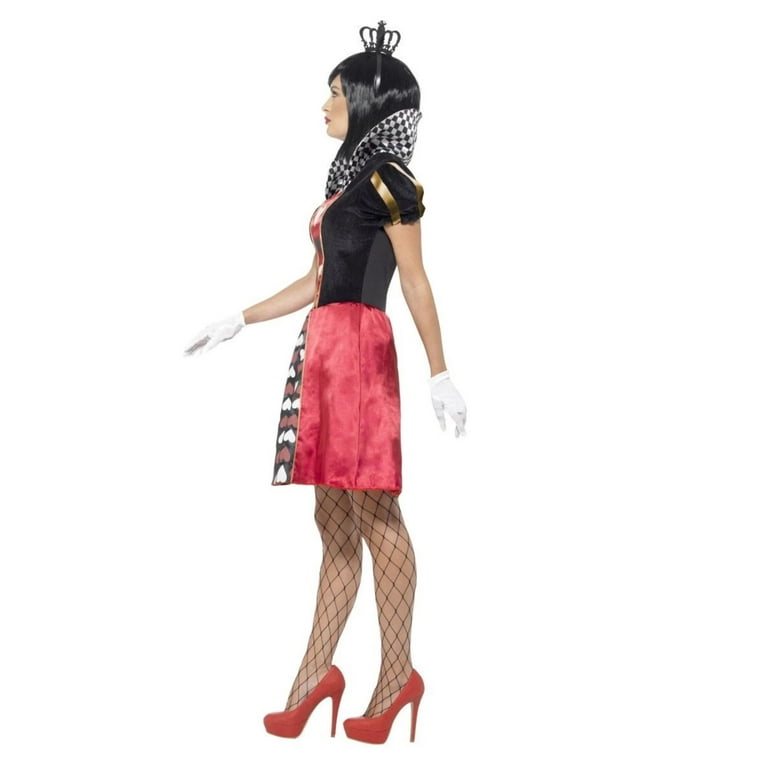 Carded Queen Costume Adult Red Dress Crown Gloves Carded Queen Costume Adult Red Dress Crown Gloves