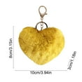 thumbnail image 3 of Bfogop Soft Fluffy Faux Fur Pompoms Keyring Car Key Heart Plush Keychain,Heart Plush Keychain, Faux Fur Pom Pom Bag Charms, Cute Accessories for Backpacks Purse Car Key, 3 of 6