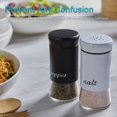 thumbnail image 4 of Salt and Pepper Shakers Set, Farmhouse Salt Pepper Shakers with Clear Glass Bottom, 5 oz Salt and Pepper Set for Cooking Table, RV, BBQ, Easy to Clean & Refill White, 4 of 7