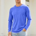 thumbnail image 4 of Drindf Men's Cotton Long Sleeve T Shirts Athletic Moisture Wicking Sports Tops Comfortable Crew Neck Basic Shirt Solid Color Casual Tshirt Top, 4 of 8