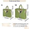 thumbnail image 2 of FORMRS Womens Corduroy Tote Bag Crossbody Shoulder Handbag with Pocket, Light Black Martini, 2 of 7