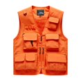 thumbnail image 3 of Chaleco de caza para hombres, novedad de primavera y otoño de 2024, chaqueta de malla para fotografía con múltiples bolsillos para pesca y cuello en V, Logo bordado, chaqueta de malla alta, 3 of 5