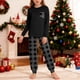 thumbnail image 5 of Conjuntos de blusa y camisa de manga larga con cuello redondo para niños y niñas de 5 a 14 años. Conjunto de top y pantalón con mangas estampadas., 5 of 9