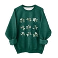 thumbnail image 1 of Vestido de Manga Larga de una Línea para las Mujeres Imprimir el Día de San Patricio Sudadera con Capucha Forrada de Lana para el Calor de los Niños Vestido de Manga Larga Suelta, 1 of 5