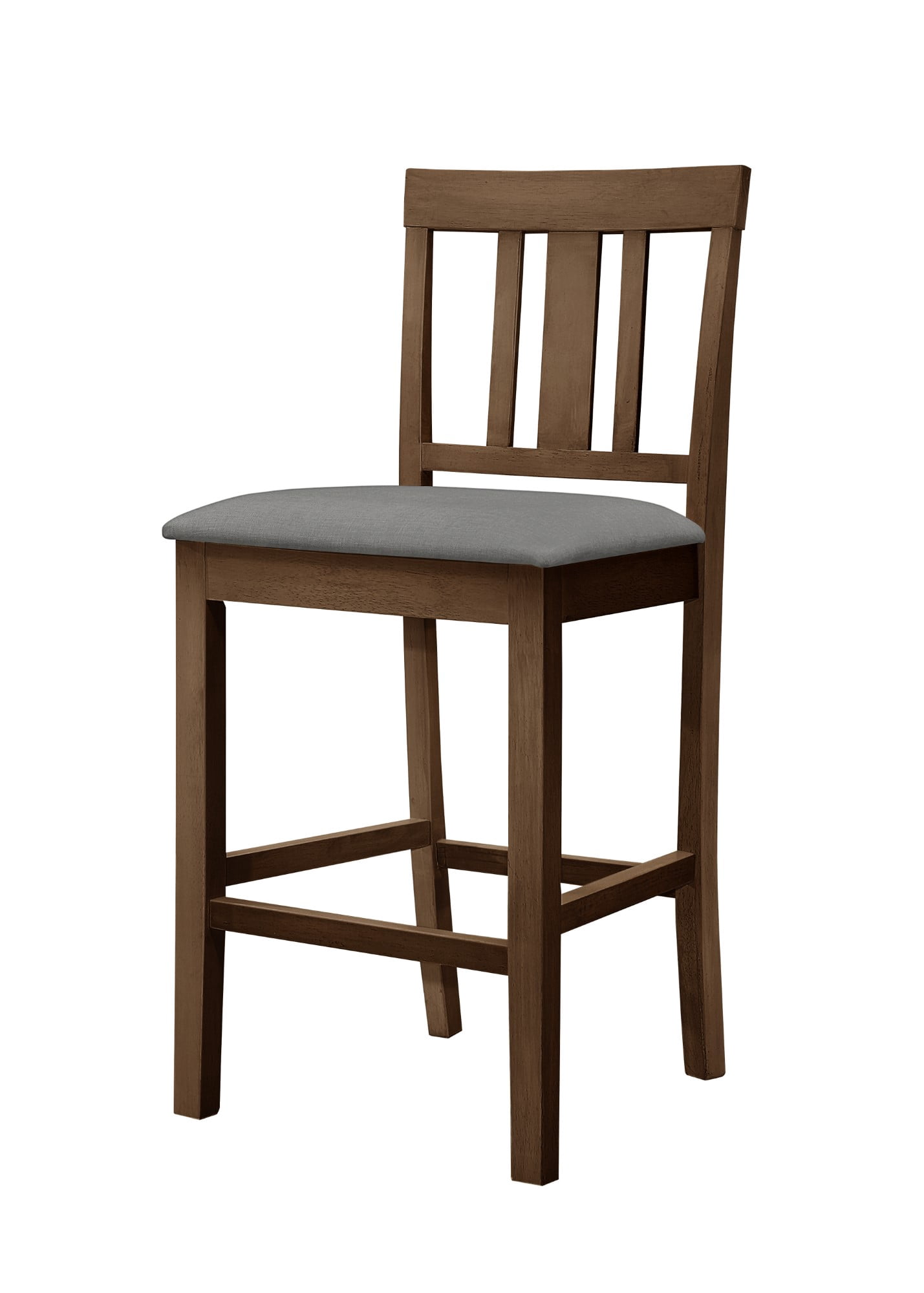 Home Design Kinsley Counter Chairs (Set of 4), Brown/Gray, Slat-back design, Padded seat, Comfortable seating, Sturdy frame, Modern minimalist style, Durable construction