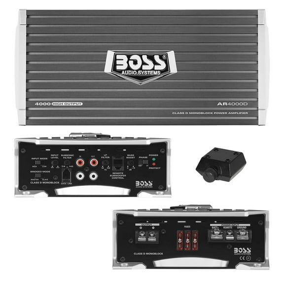 Boss AR4000D Armor 4000W Monoblock Class D Car Audio Amplifier Amp Remote