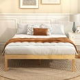 thumbnail image 4 of Costway Full Size Wooden Platform Bed Frame 14" with Rubber Wood Legs Under-bed Storage Beige, 4 of 9
