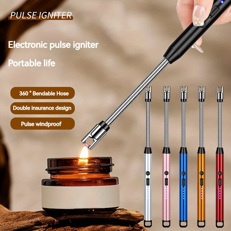 10Pcs Electric Lighter Pulse Lgniter, Kitchen Gas Stove Outdoor Windproof Flameless Ignition Stick, USB Charging Arc Ignition Stick, Suitable for Outdoor Kitchen Candle BBQ Camping