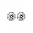 thumbnail image 2 of DIAMONBLISS Sterling Silver Cubic Zirconia Vintage Style Solitaire Stud Earrings, 2 of 4