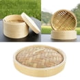 thumbnail image 2 of Kitchen Bamboo Steamer Basket Asian Food Dumpling Steamer 7.1inch Fish Rice Kitchen Cooking Lid, 2 of 9
