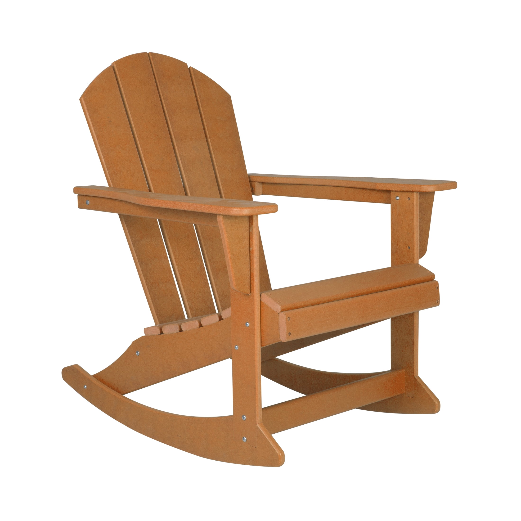 GARDEN Set of 2 - Plastic Outdoor Rocking Chairs for Patio Porch, Orange