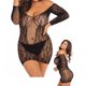 thumbnail image 1 of Rene Rofe Minivestido de manga larga RR Demure Blk 1X2X, 1 of 1