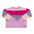thumbnail image 4 of YDFCWXW Womens Color Block Cropped Sweaters 2025 Winter Trendy Casual Oversized Y2k Going Out Striped Pullover Tops (Hot Pink, L), 4 of 5