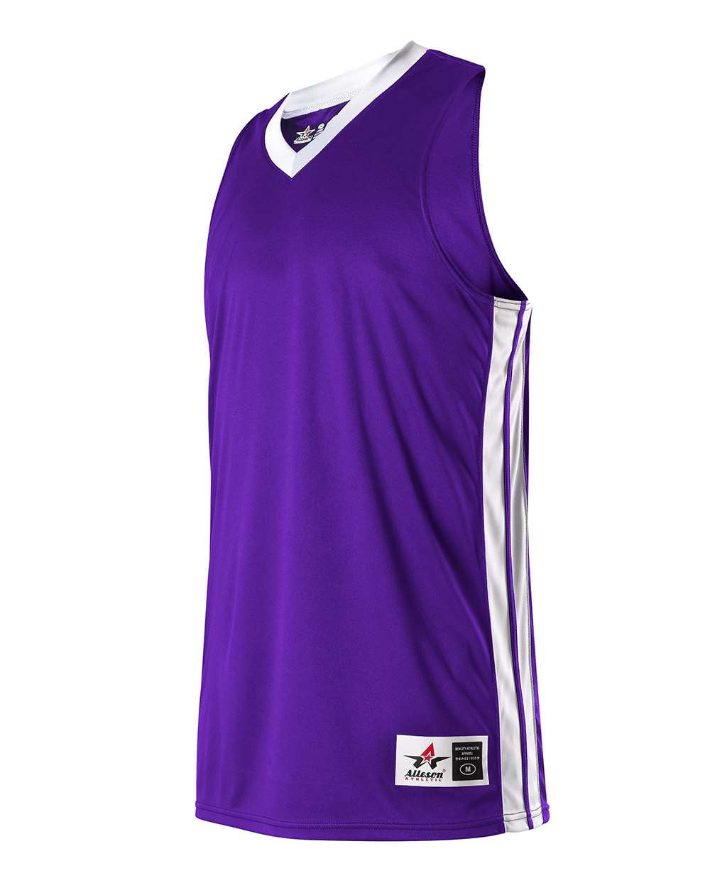 white and purple basketball jersey