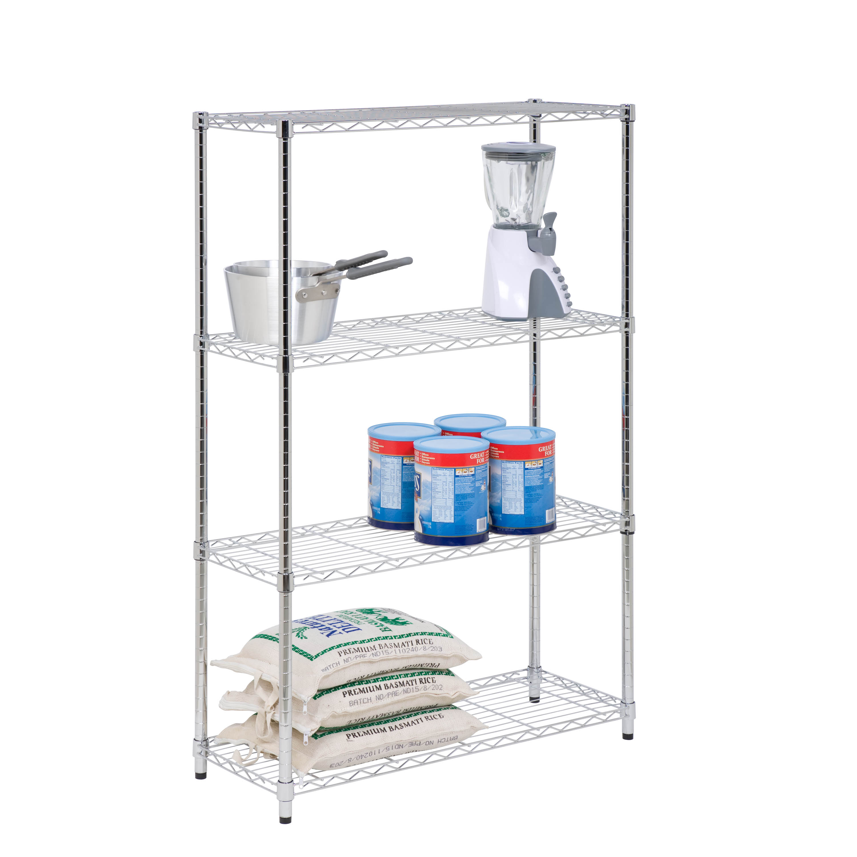 Honey Can Do 4-Tier Heavy-Duty Adjustable Shelving Unit With 250-Lb Weight Capacity, Chrome, Basement/Garage - image 2 of 5