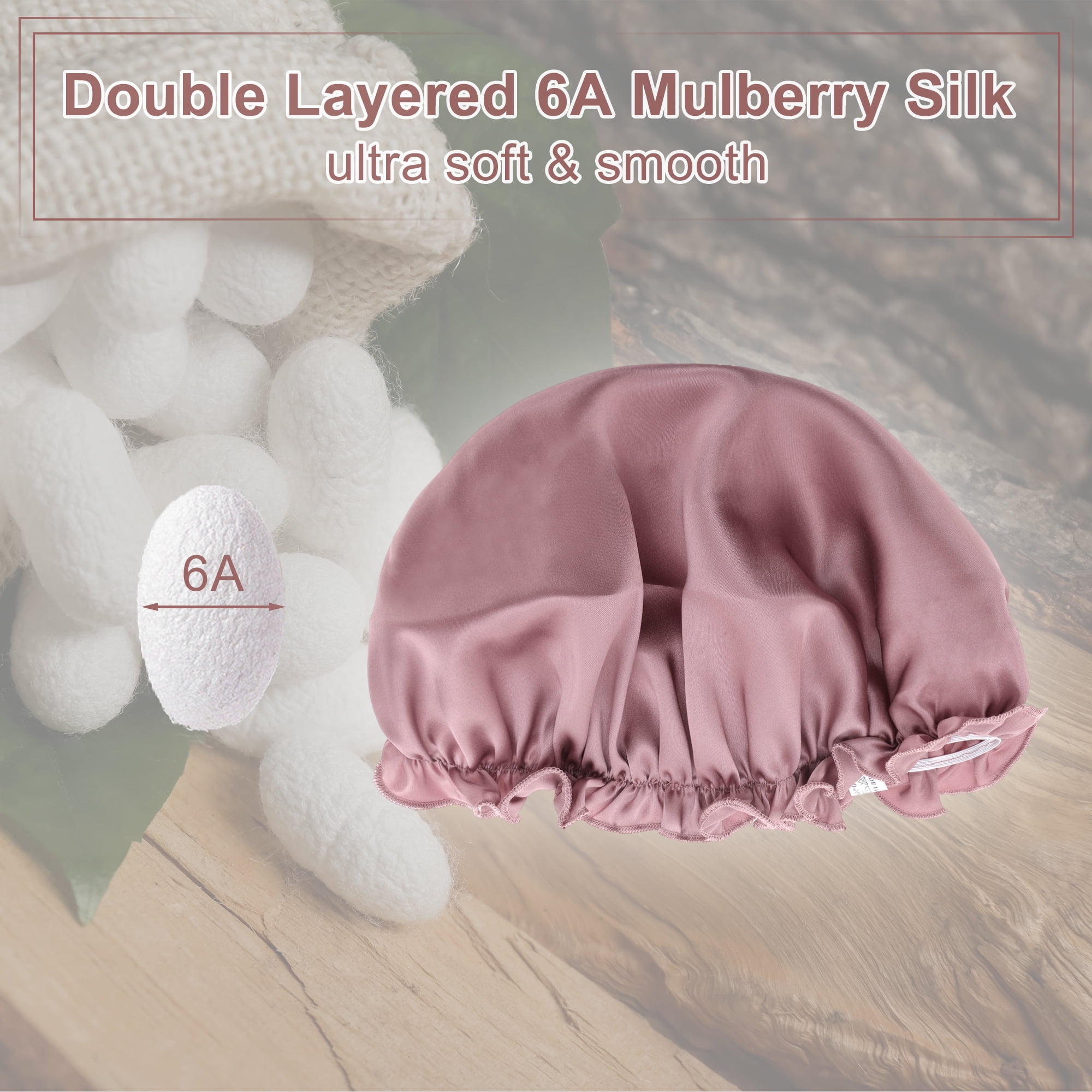 Unique Bargains Sleep Caps with Adjustable Elastic Bands 1 Pc Pink L