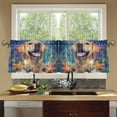thumbnail image 4 of Wobogo Happy Dog Kitchen Curtains 2 Piece Set Symmetrical Design Light Filtering Small Window Drapes Suitable for Bathroom Laundry Room and RV 57x36in, 4 of 9