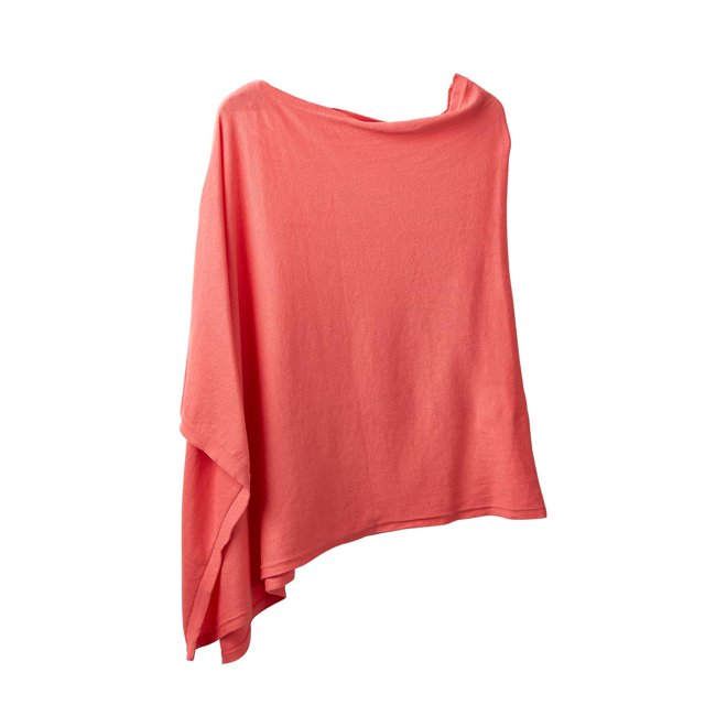 Poncho Hadley Wren clásico de algodón para uso diario para mujer, color coral