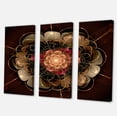 thumbnail image 1 of Designart - Dark Gold Red Fractal Flower Pattern - Extra Large Floral Wall Art, 1 of 3