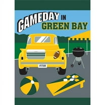 Magnolia Garden Flags 1465 13 x 18 in. Game Day in Green Bay Garden Flag - Green & Gold