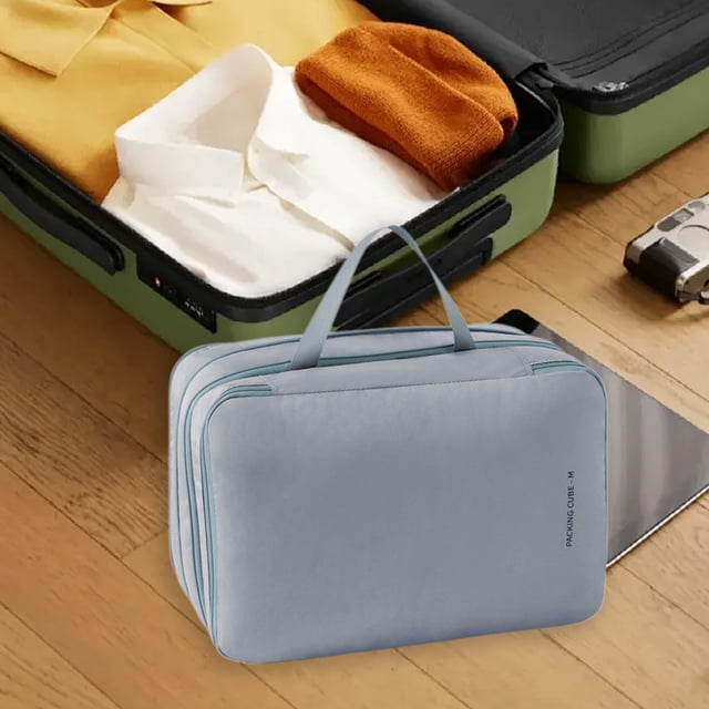 YIMWNYI Travel Clothes Storage Bag Organizer, Portable Clothes Luggage Organizer, Polyester Split Bag, Ideal for Short Trips and Home Storage, Travel Accessory, Compression and Space-Saving