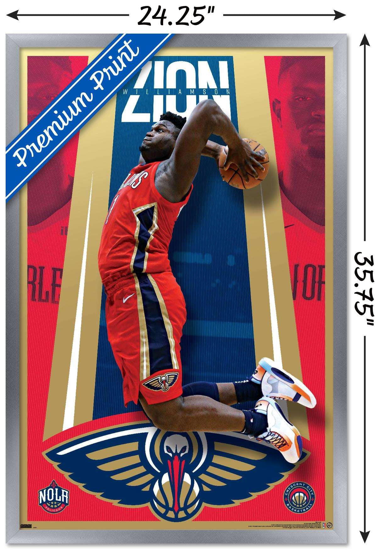 NBA New Orleans Pelicans - Zion Williamson 20 Wall Poster, 22.375" x 34", Framed