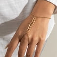 thumbnail image 5 of Women's Simple Metal Chain Niche Hollow Geometric Jewelry Finger Chain Bracelets, 5 of 6