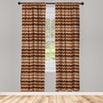 thumbnail image 3 of Ambesonne Zambia Curtains, Tribal Wavy Lines, Pair of 28"x63", Pale Brown Cinnamon, 3 of 5
