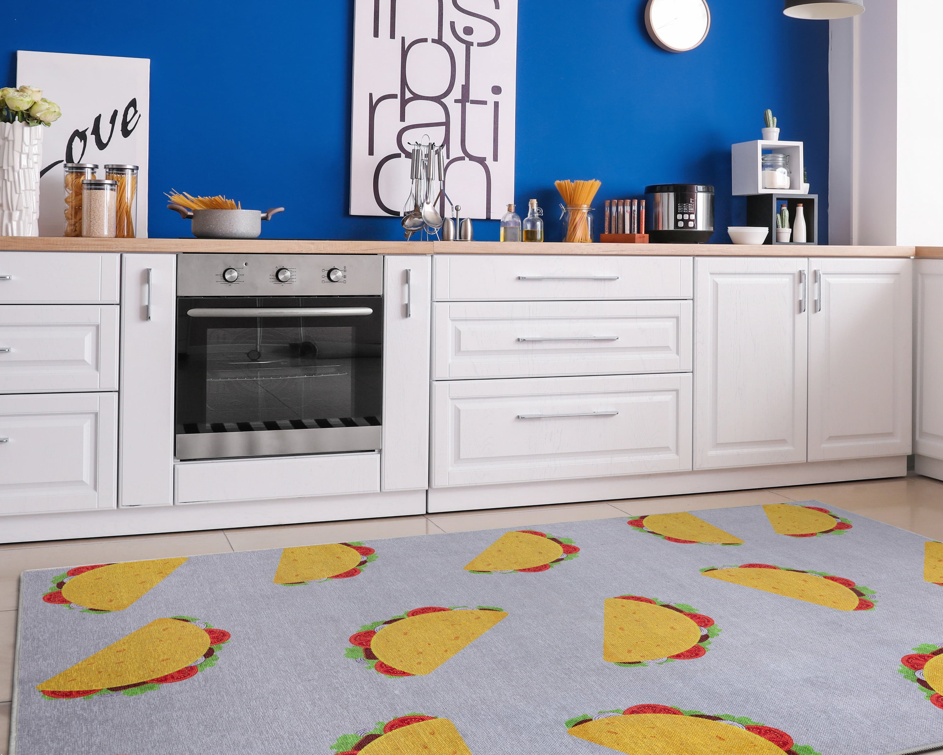 Well Woven Apollo Multi Tacos Modern Novelty Multi Pink 5' x 7' Easy Clean Area Rug