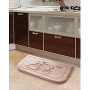 Modern Kitchen Memory Foam Floor Mat Rug 18 in. W x 27 in. L - Coffee Blush