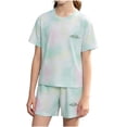 thumbnail image 3 of oelaio Girls Summer Outfits, Toddler Kid 2 Piece Tie Dye Clothes, Quick Dry Athletic T-Shirt and Shorts Set with Pockets Green 14 Years, 3 of 6