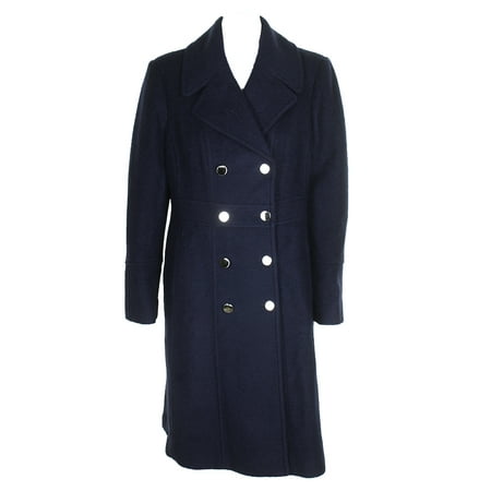 Double Breasted Mid Length Coat - Guess Navy Knee-Length Double-Breasted Peacoat XL