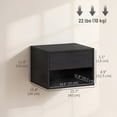 thumbnail image 3 of HOMCOM Floating Nightstand Set of 2 with Drawer and Shelf, Black, 3 of 10