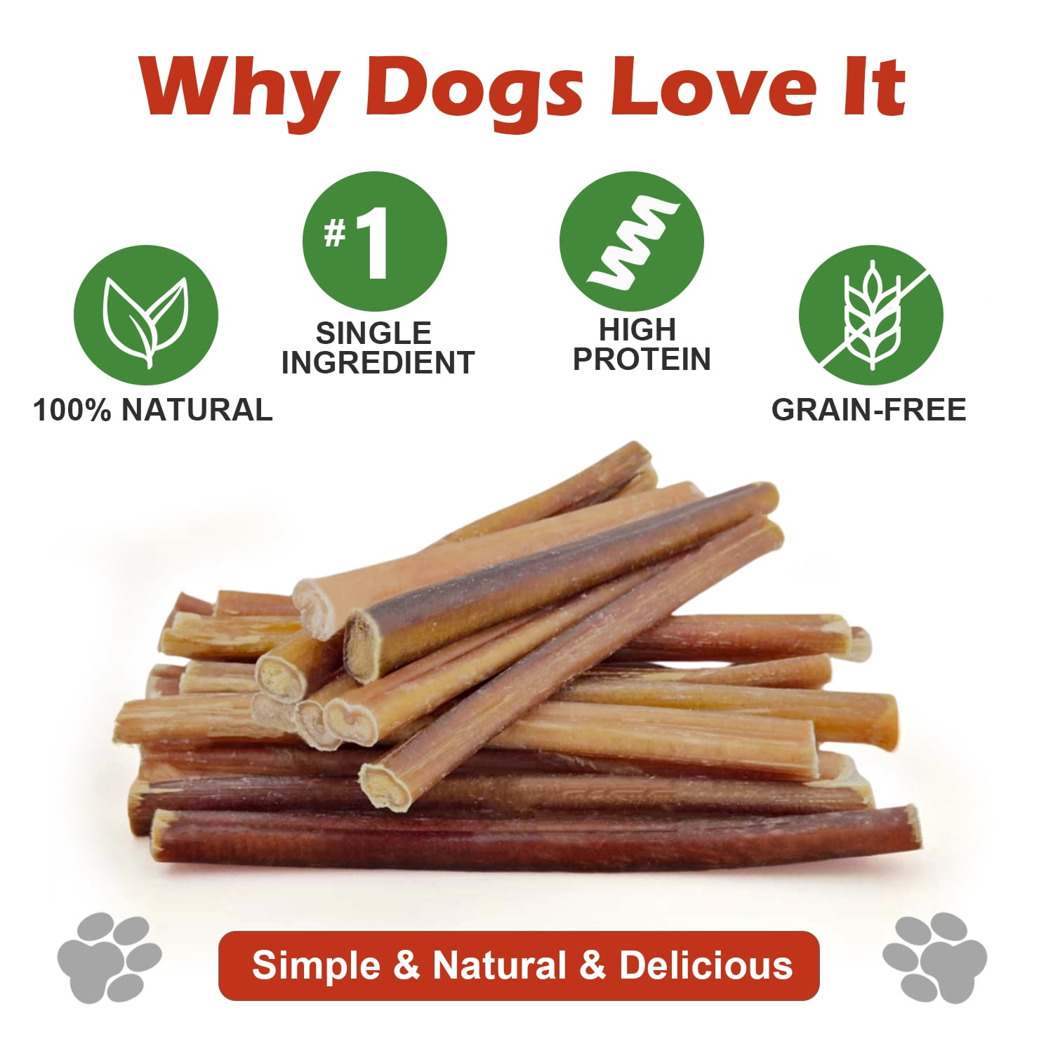 PETPURO Bully Sticks for Dogs, 6 in, 10 Count, Long-Lasting Natural Beef Chews, Low Odor
