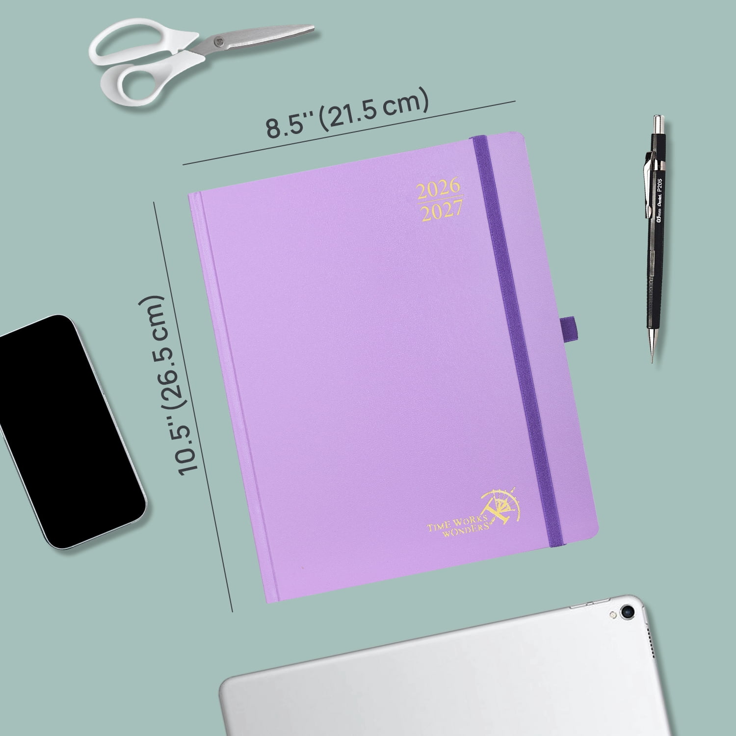 POPRUN Academic Planner 2026-2027, 8.5"x 10.5", (Jul.26-Jun.27) Weekly Monthly Appointment Book with Hourly Time Slots, Hardcover Spiral Bound, 100GSM Thick Paper - Midnight Green