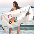 thumbnail image 6 of Coolnut Cute Truck Excavator Beach Towel Fast Drying Camping Towels Sand Free Beach Blanket Soft Absorbent Travel Sport Towel for Gym Bath Shower Swimming 30" x 60" Washcloth Gift, 6 of 7